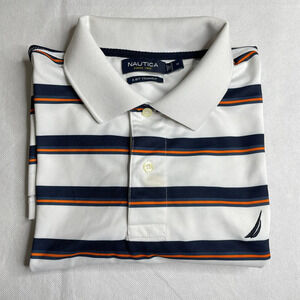 Nautica Men's Polo Shirt Striped Short Sleeve Size Medium
